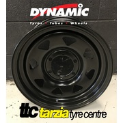 Dynamic 15x7" Triangle/Sunrasia Style Hole 4x4 Steel Wheel 6x139.7 -9 Black