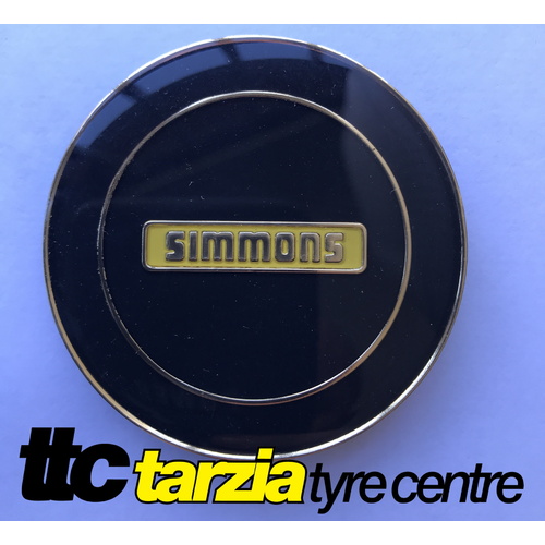 Simmons New GENUINE Centre Cap Black with Gold Inlay 1 x Cap FR1 OM C V51
