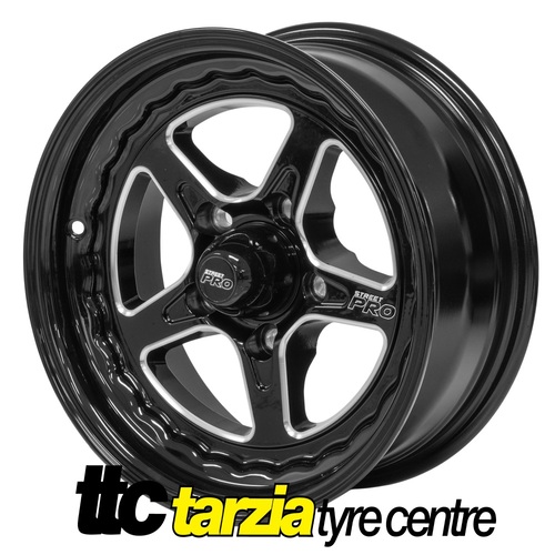 Street Pro ll 15 x 7 Early Holden Chev Bolt 5 x 4.25 3.5 inch Back Space Black 5x108