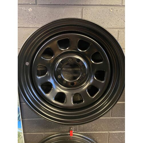 TTC Burnout Edition 15x6" D Shape Steel Wheel Multi 5x120.65 5x114.3 -12 3"BS Black