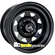 Dynamic 15x7" Triangle Hole Commodore Trailer Steel Wheel 5x120 +25 Black
