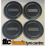 Simmons New GENUINE Centre Cap Black with Silver Inlay 4 x Cap FR1 OM C V51