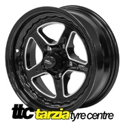 Street Pro ll 15 x 6 Inch Ford Falcon Bolt 5 x 4.50 3.5 inch Back Space Black