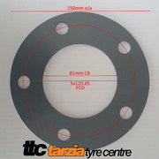 Wheel Spacer x2 5x120.65 3mm Mild Steel Suit Holden HQ