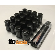 Wheel Nut Kit Suit 5 Stud 12x1.5mm 19mm Spline Nut With Key Black Steel Qty 20