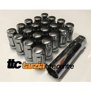 Wheel Nut Kit Suit 5 Stud 12x1.5mm 19mm Spline Nut With Key Chrome Steel Qty 20