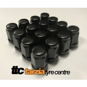 Wheel Nut Kit Suit 5 Stud 7/16-20 19mm Hex Head Black Steel Qty 20 Early Holden 
