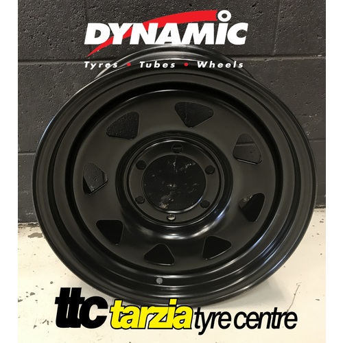 Dynamic 16x8" Triangle Sunraysia Style 4X4 Steel Wheel 6x114.3 +20 Black Nissan Navara