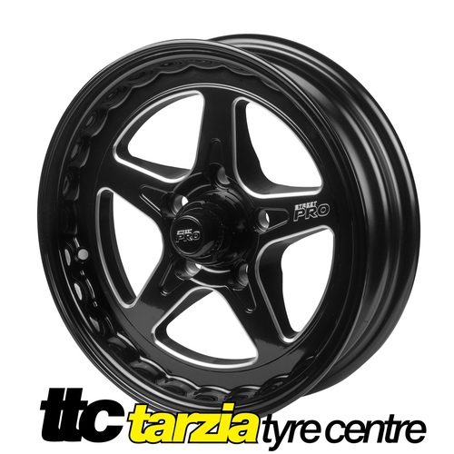 Street Pro ll 15 x 4 Inch Holden Chev Bolt 5 x 4.75 2 inch Back Space Black