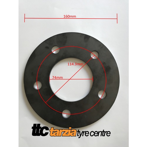 Wheel Spacer x2 5x114.3 3mm Mild Steel Suit Ford Falcon Territory Half Inch Stud