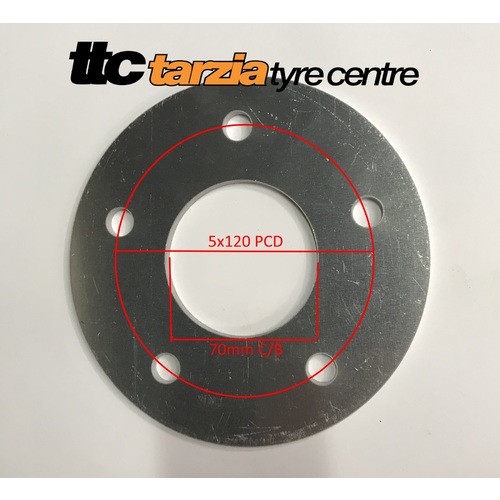 Wheel Spacer x2 5x120 3mm Mild Steel Suit Holden Pre VE Commodore Half Inch Stud